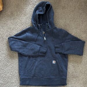 Carhartt Navy Heather 1/4 zip Hoodie